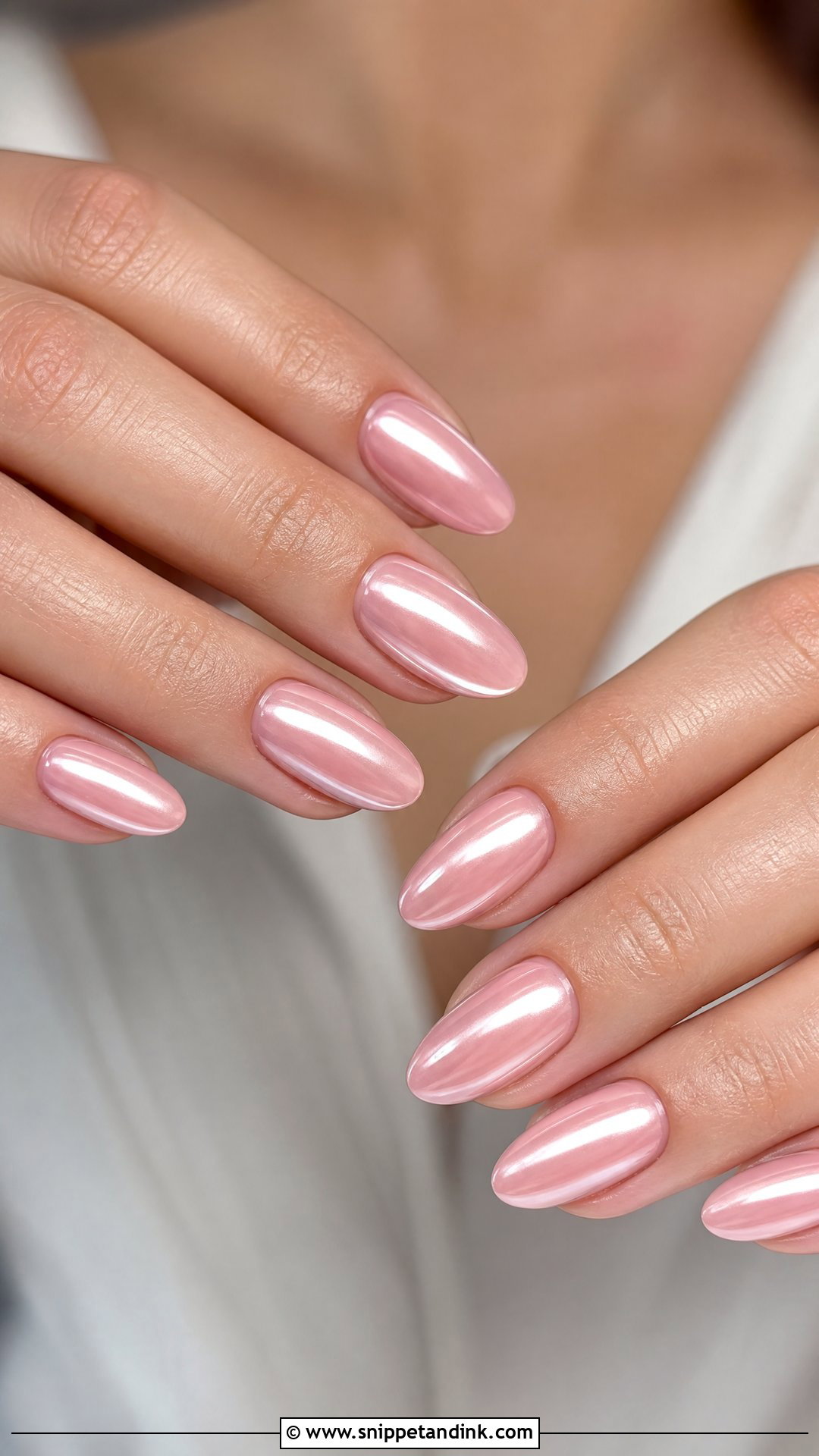 Blush Pink Chrome Bridal Nails - Snippet and Ink - 35 Classy Bridal Wedding Nails for Bride