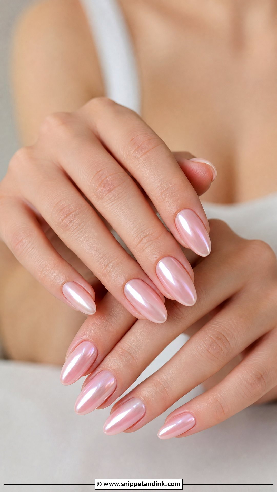 Blush Pink Chrome Bridesmaid Nails - Snippet and Ink - 25 Fall Bridesmaid Wedding Nails