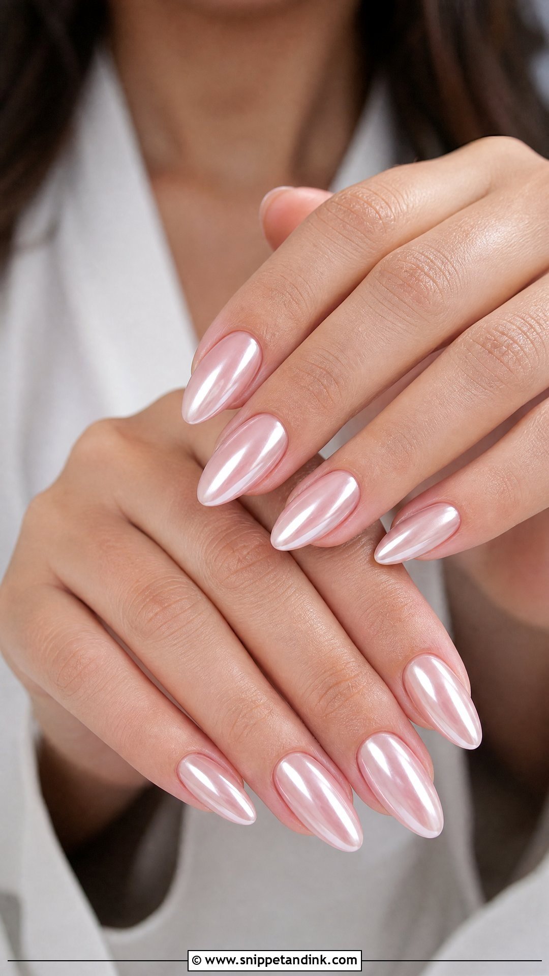 Blush Pink Chrome Wedding Gel Nails - Snippet and Ink - 25 Wedding Gel Nails