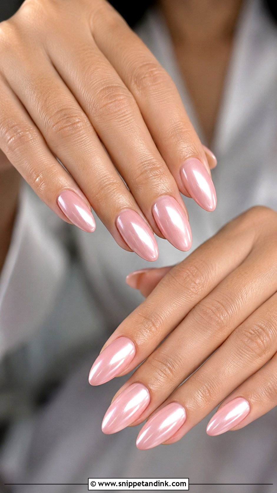 Blush Pink Chrome Wedding Guest Nails - Snippet and Ink - 20 Pink Wedding Guest Nails