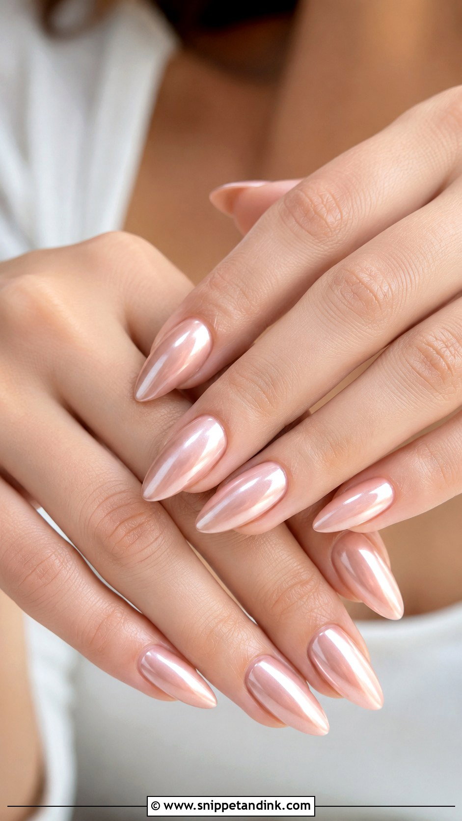 Blush Pink Chrome Wedding Nails - Snippet and Ink - 20 Pink Wedding Nails for Bride