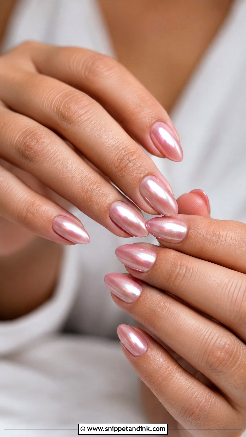Blush Pink Chrome Wedding Nails - Snippet and Ink - 20 Simple Wedding Day Nails for Bride