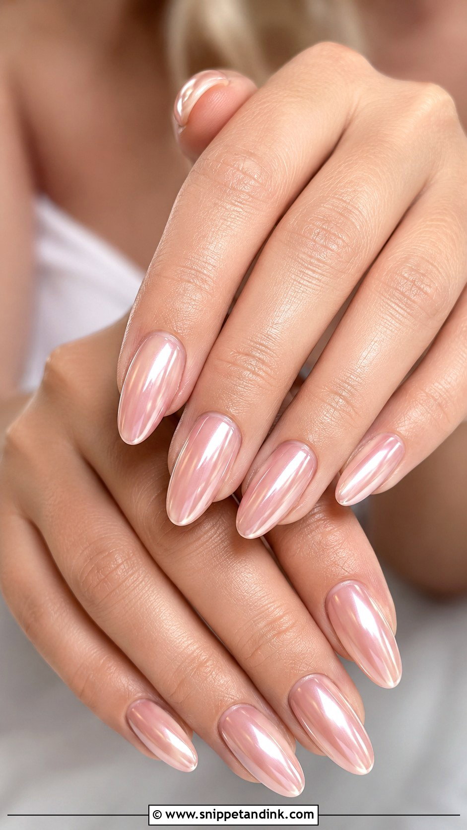 Blush Pink Chrome Wedding Nails - Snippet and Ink - 20 Blush Pink Wedding Nails