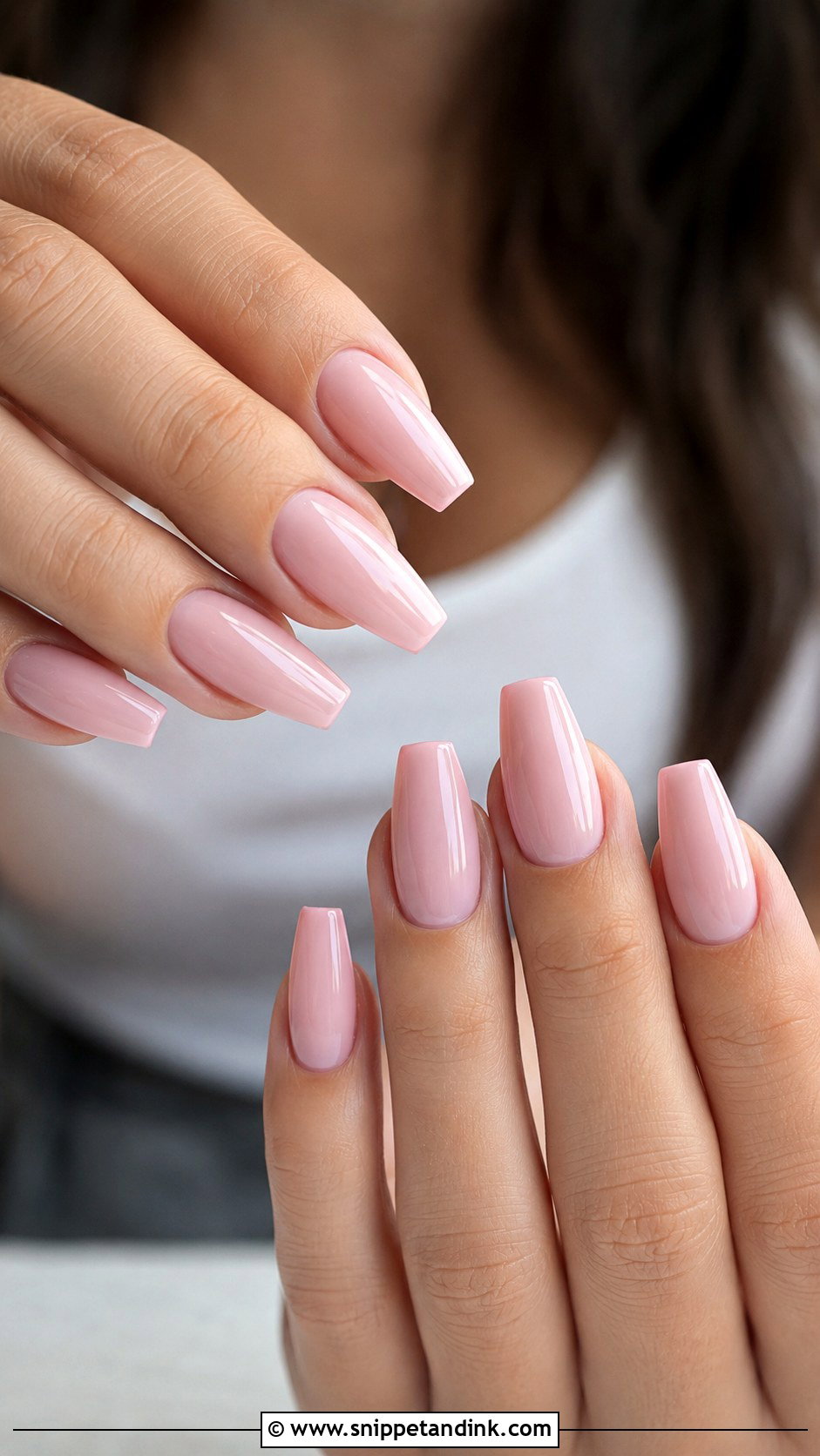 Blush Pink Coffin Bridal Nails - Snippet and Ink - 20 Coffin Shape Bridal Nails