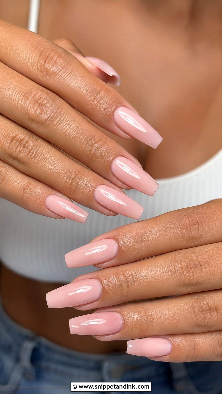 Blush Pink Coffin Engagement Nails - Snippet and Ink - 20 Coffin Engagement Nails