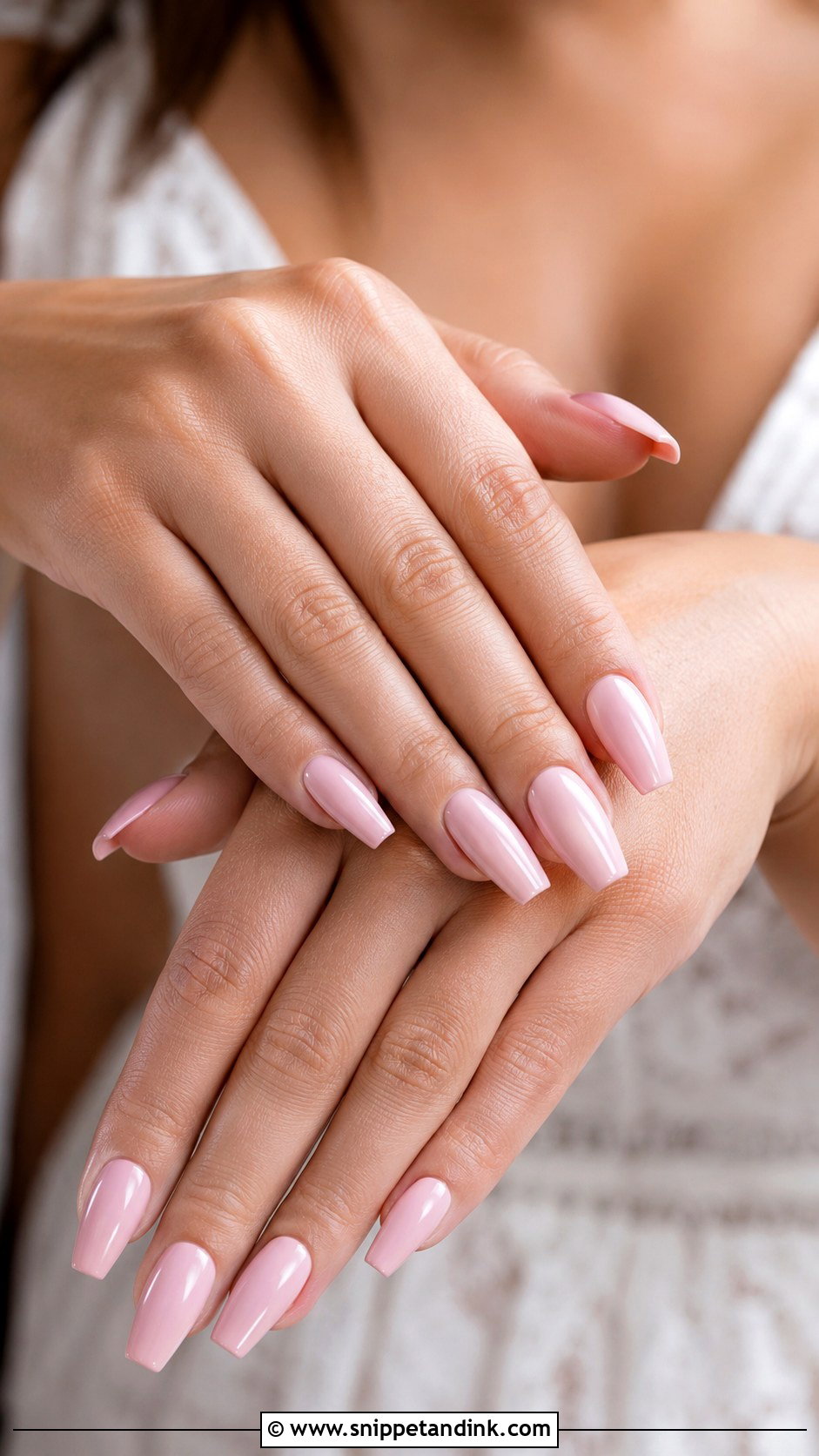 Blush Pink Coffin Wedding Nails - Snippet and Ink - 20 Coffin Shape Wedding Nails for Bride