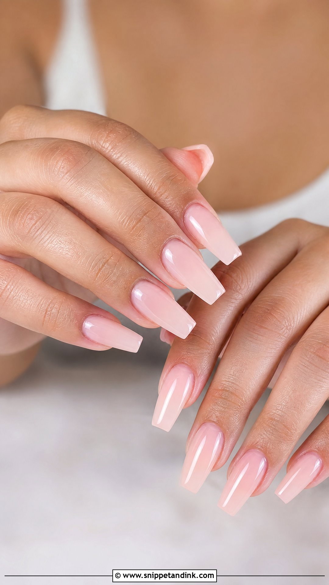 Blush Pink Coffin Wedding Nails - Snippet and Ink - 25 Coffin Wedding Nails