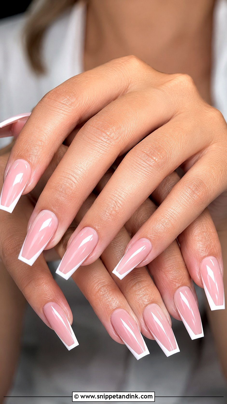 Blush Pink Coffin Wedding Nails - Snippet and Ink - 20 Blush Pink Wedding Nails