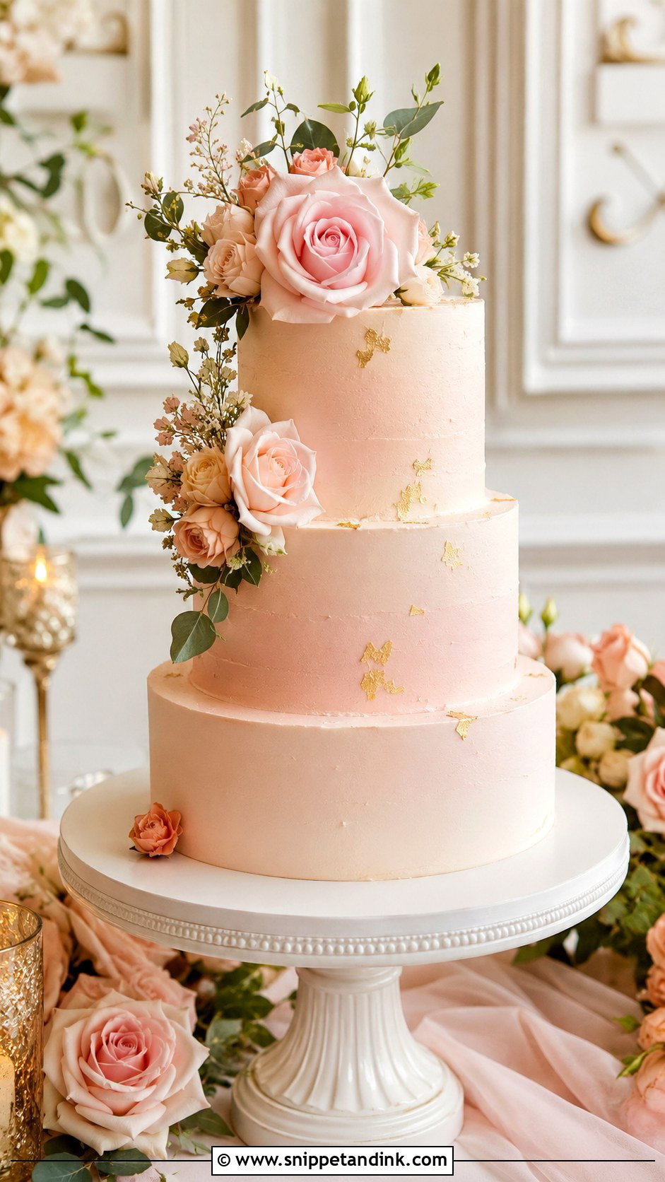 Blush Pink Dummy Wedding Cake - Snippet and Ink - 20 Dummy Cake Designs for Wedding