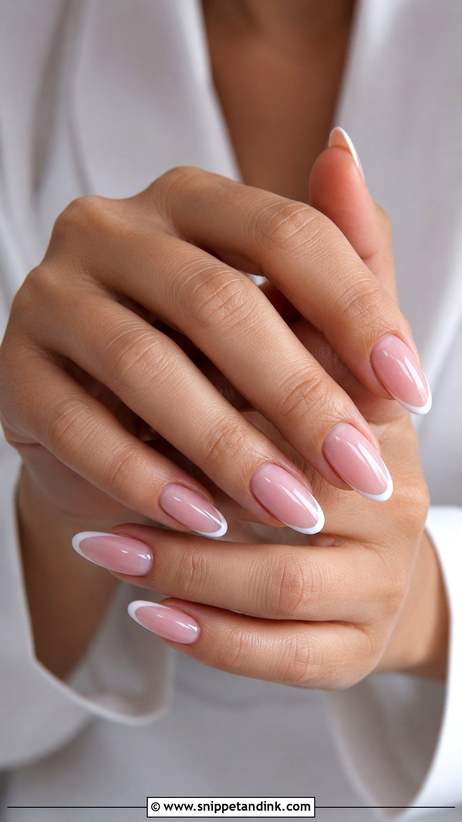 Blush Pink French Acrylic Wedding Nails - Snippet and Ink - 20 Acrylic Wedding Day Nails for Bride