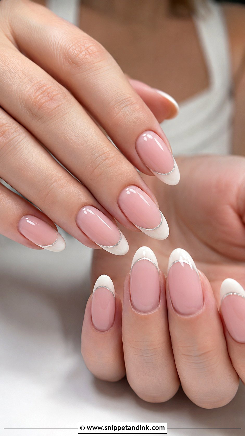 Blush Pink French Winter Wedding Nails - Snippet and Ink - 20 Winter Wedding Nails for Bride