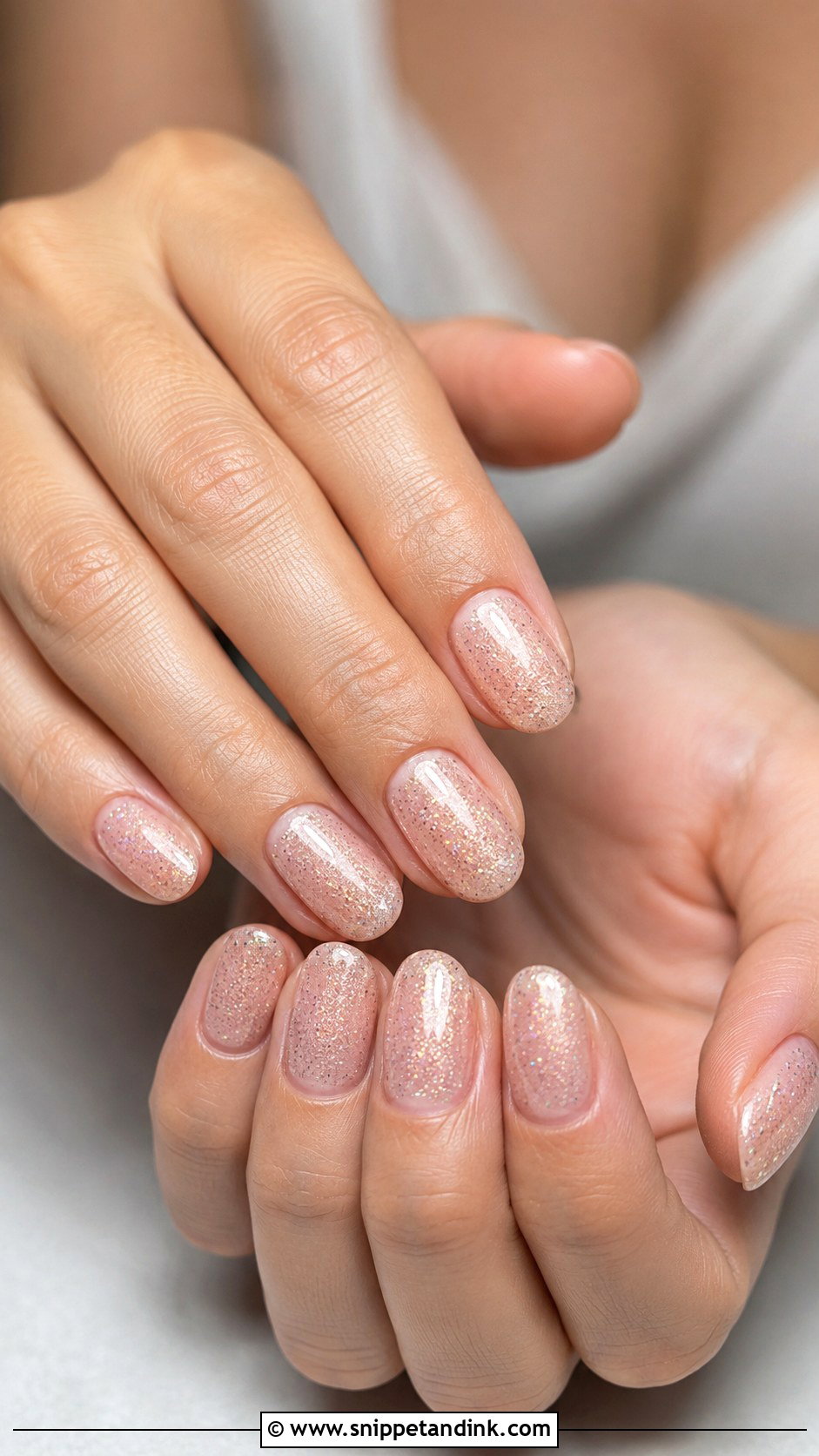 Blush Pink Glitter Bridal Nails - Snippet and Ink - 20 Glitter Bridal Nails