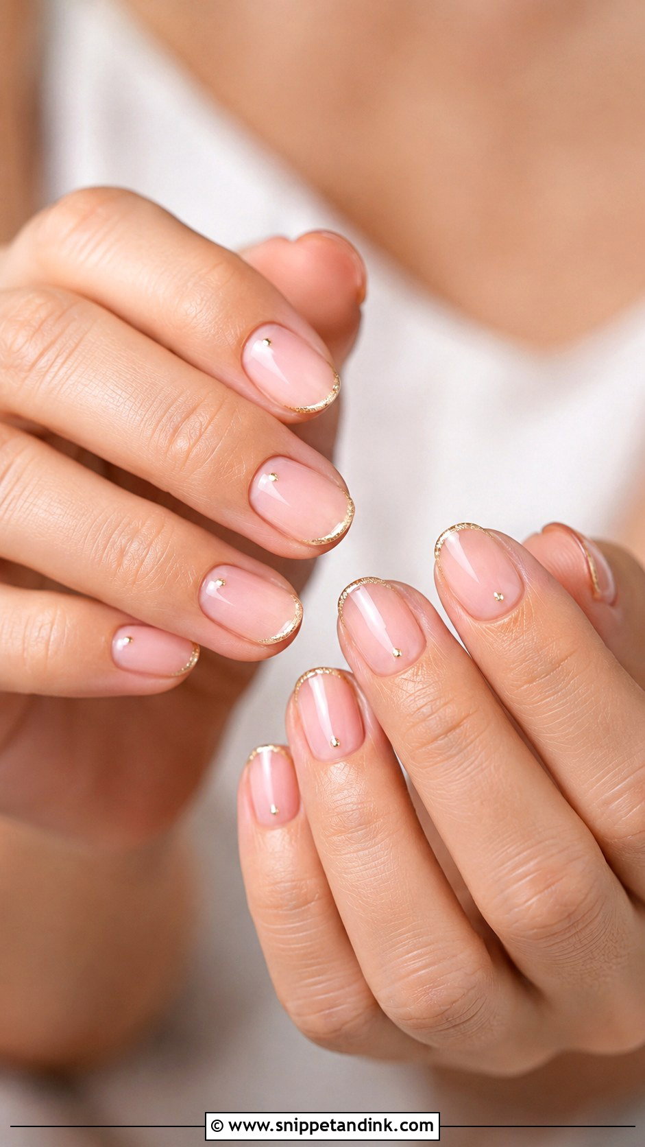 Blush Pink Gold Bridal Nails - Snippet and Ink - 20 Gold Bridal Nails