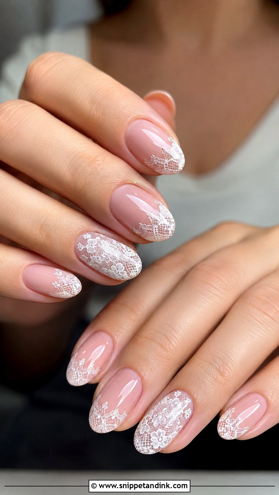 Blush Pink Lace Wedding Nails - Snippet and Ink - 20 Blush Pink Wedding Nails