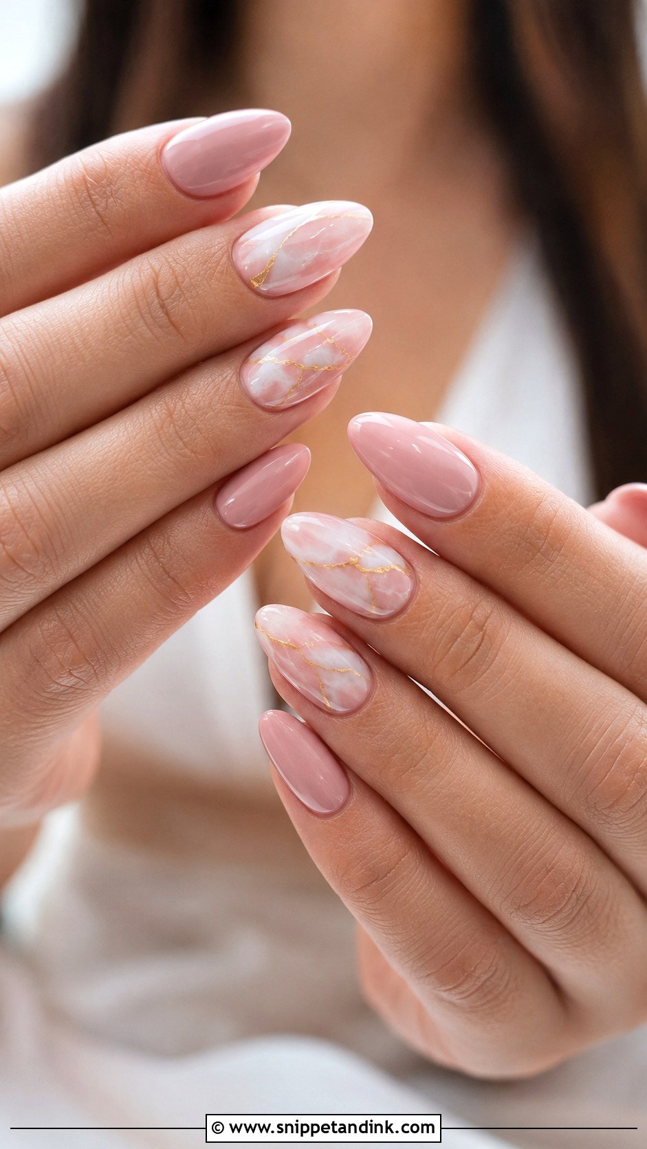 Blush Pink Marble Wedding Nails - Snippet and Ink - 20 Blush Pink Wedding Nails
