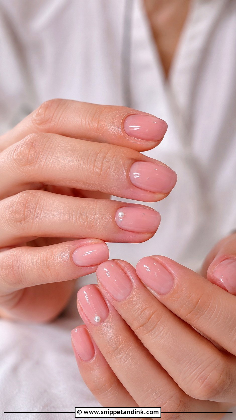 Blush Pink Minimal Wedding Nails - Snippet and Ink - 20 Blush Pink Wedding Nails