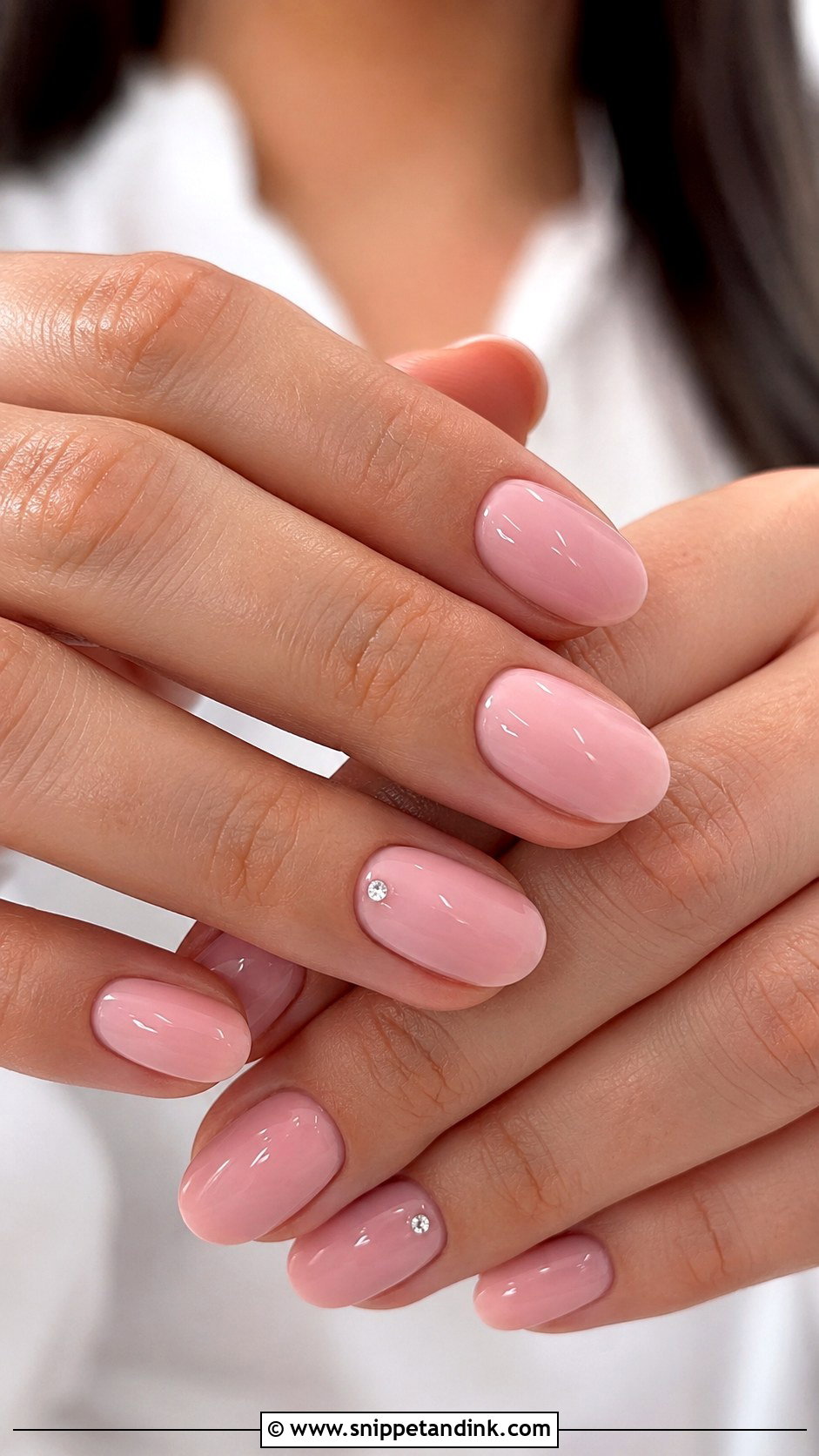Blush Pink Oval Bridal Nails - Snippet and Ink - 20 Oval Bridal Nails