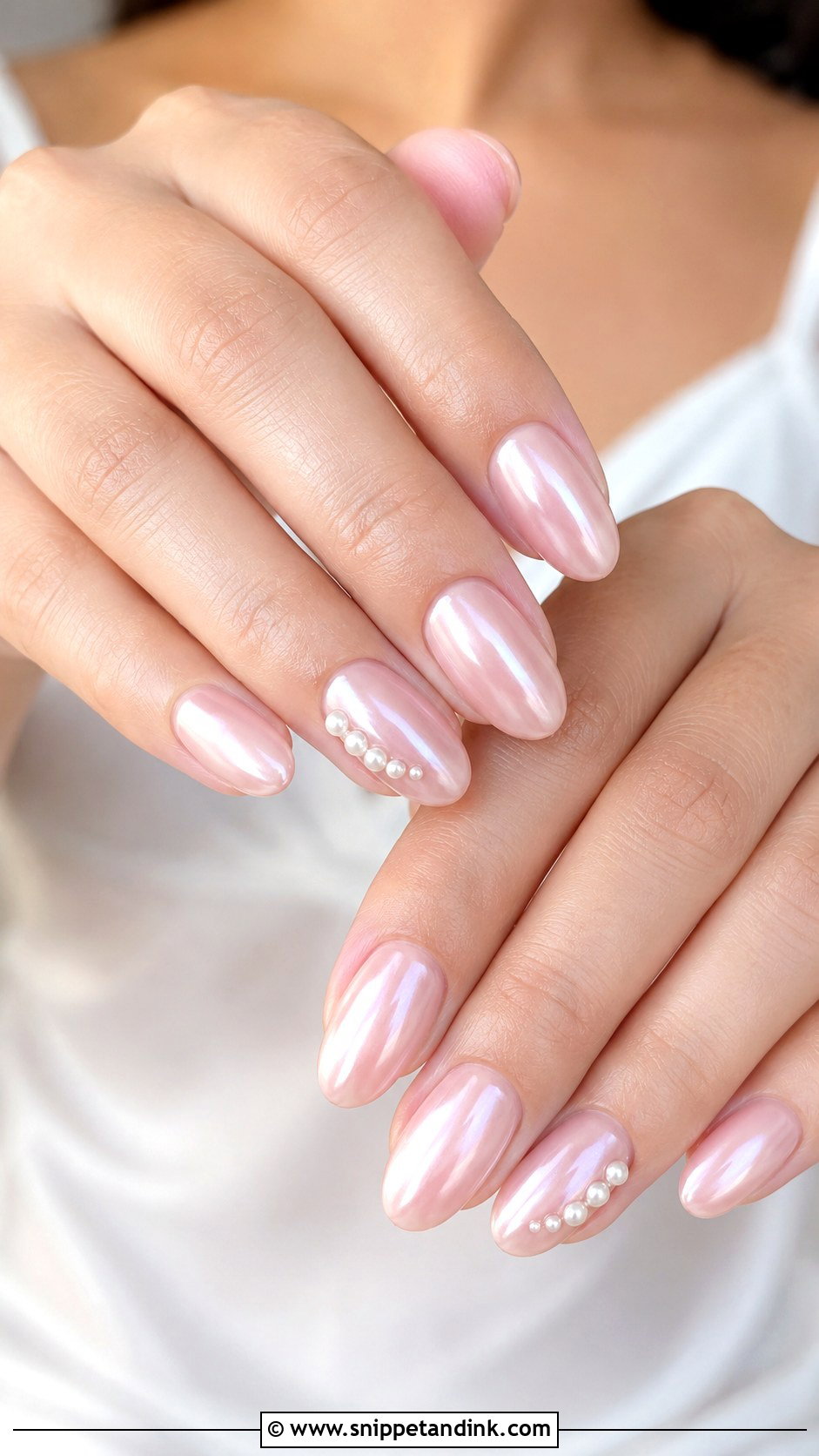 Blush Pink Pearl Bridal Nails - Snippet and Ink - 20 Pearl Bridal Nails