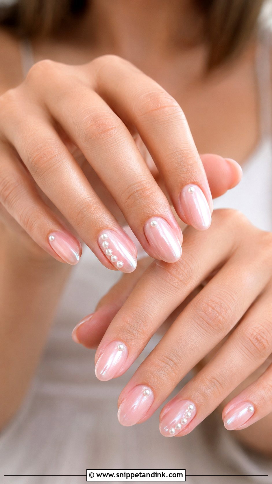 Blush Pink Pearl Wedding Nails - Snippet and Ink - 20 Blush Pink Wedding Nails