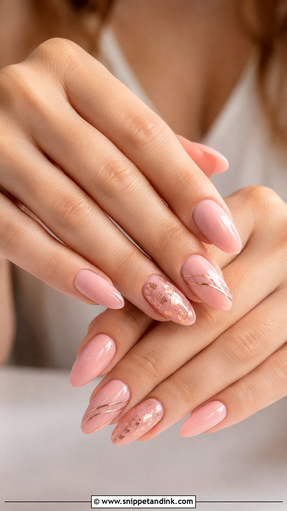Blush Pink Rose Gold Wedding Nails - Snippet and Ink - 20 Blush Pink Wedding Nails