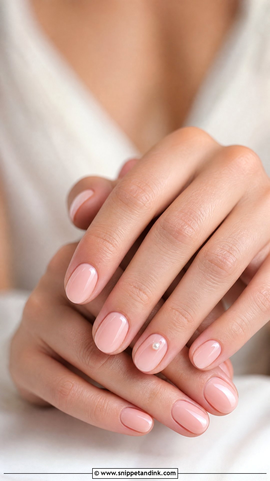 Blush Pink Short Bridal Nails - Snippet and Ink - 25 Short Bridal Nails