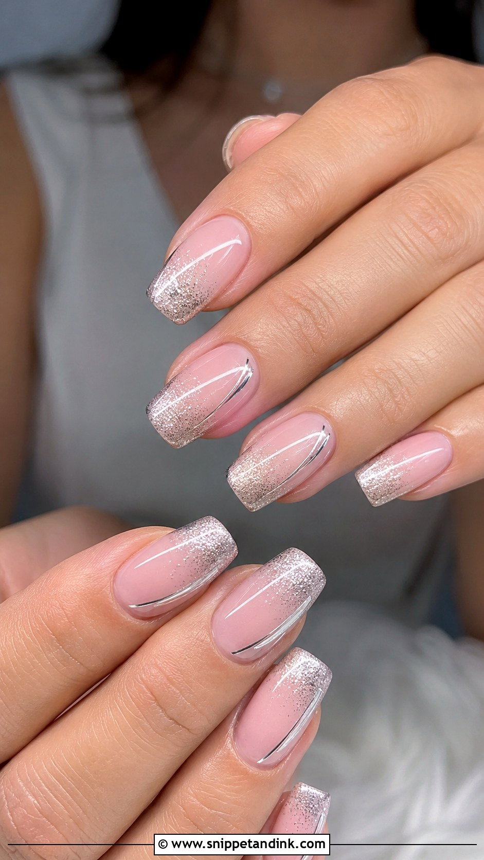 Blush Pink Silver Wedding Nails - Snippet and Ink - 20 Blush Pink Wedding Nails