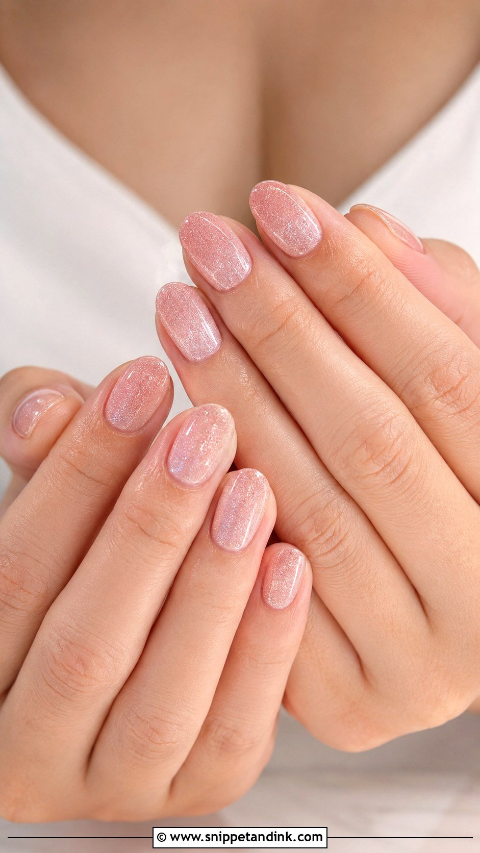 Blush Pink Sparkle Wedding Nails - Snippet and Ink - 20 Classy Bridal Sparkle Wedding Nails for Bride