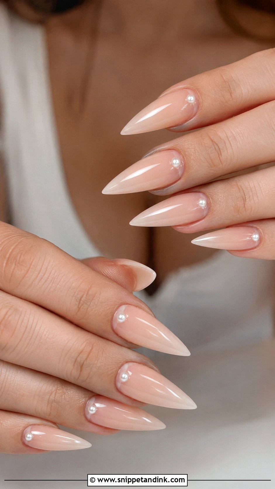 Blush Pink Stiletto Wedding Nails - Snippet and Ink - 20 Stiletto Wedding Nails