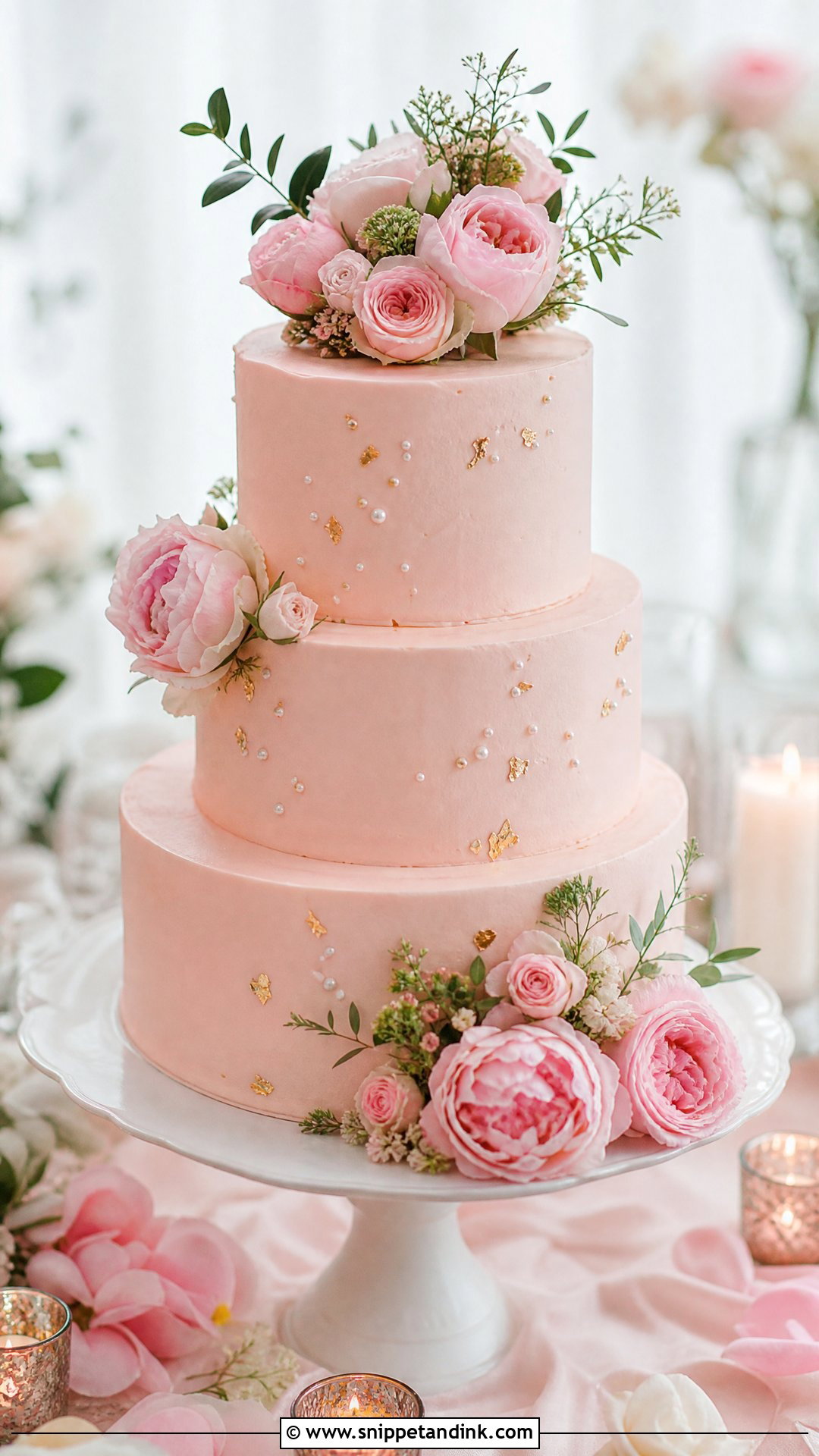 Blush Pink Tiered Wedding Cake - Snippet and Ink - 20 Tier Cake Designs for Wedding