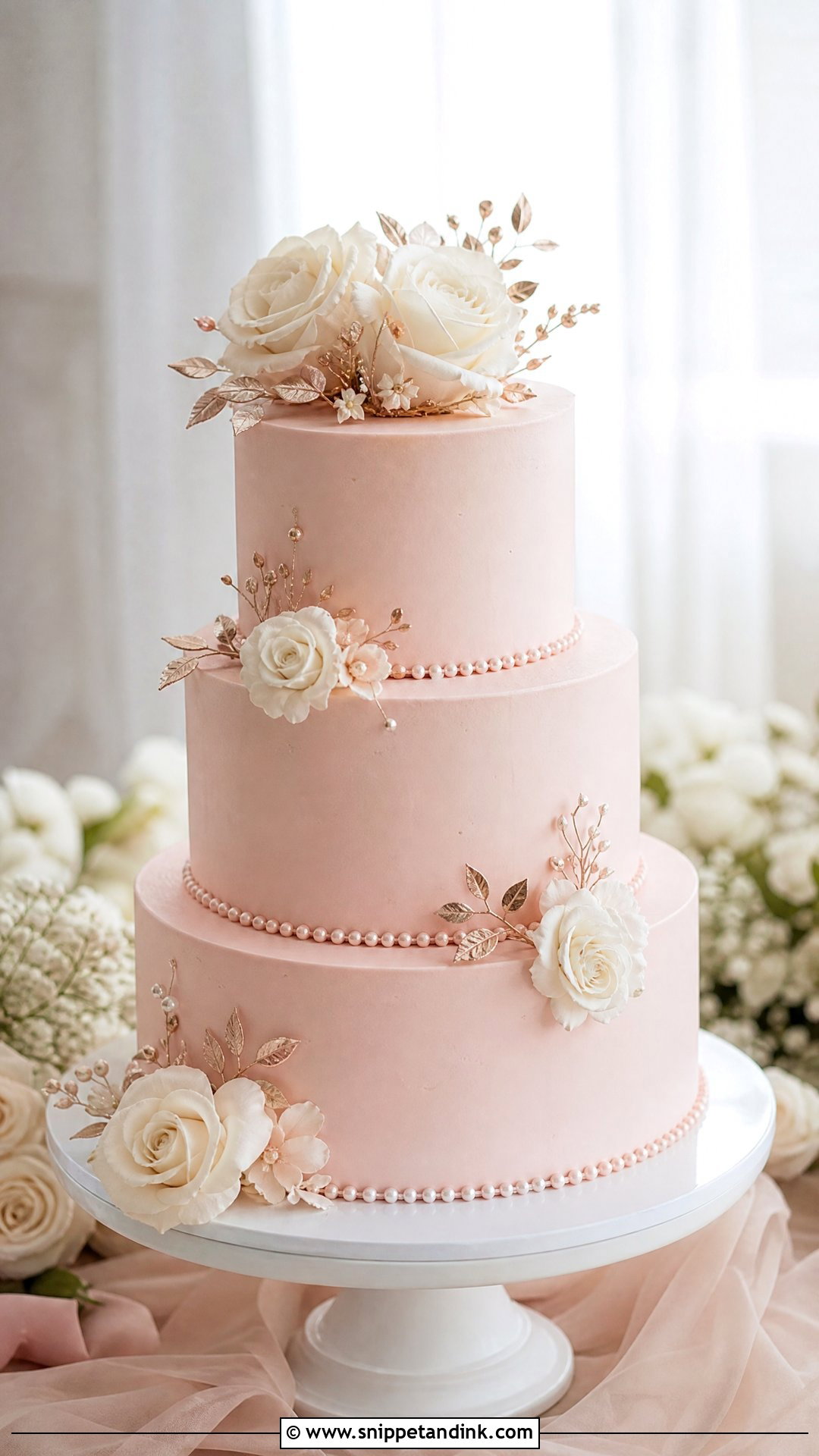 Blush Pink Wedding Cake - Snippet and Ink - 25 Luxury Wedding Cake Ideas