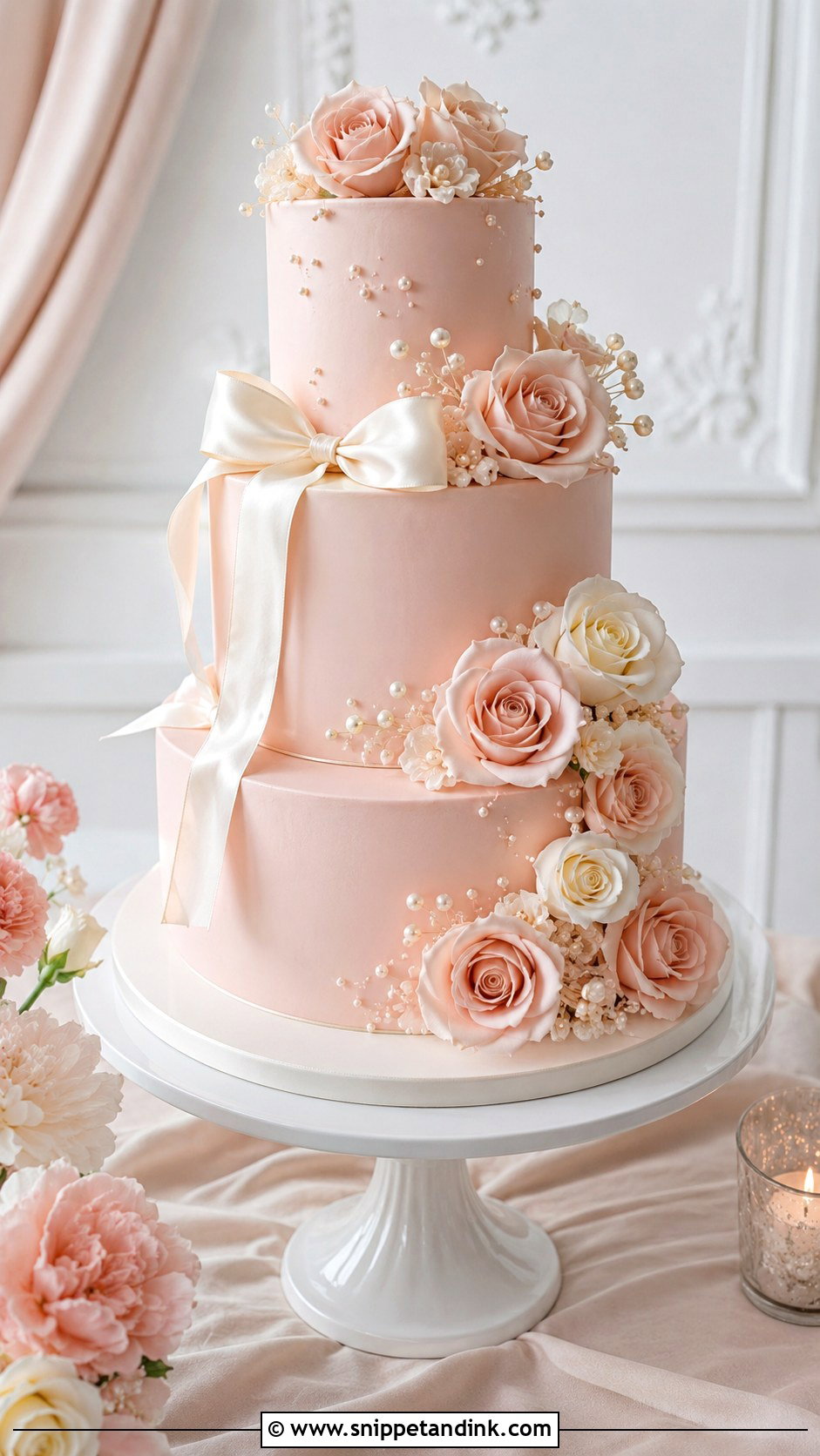 Blush Pink Wedding Cake - Snippet and Ink - 20 Elegant Wedding Cake Designs