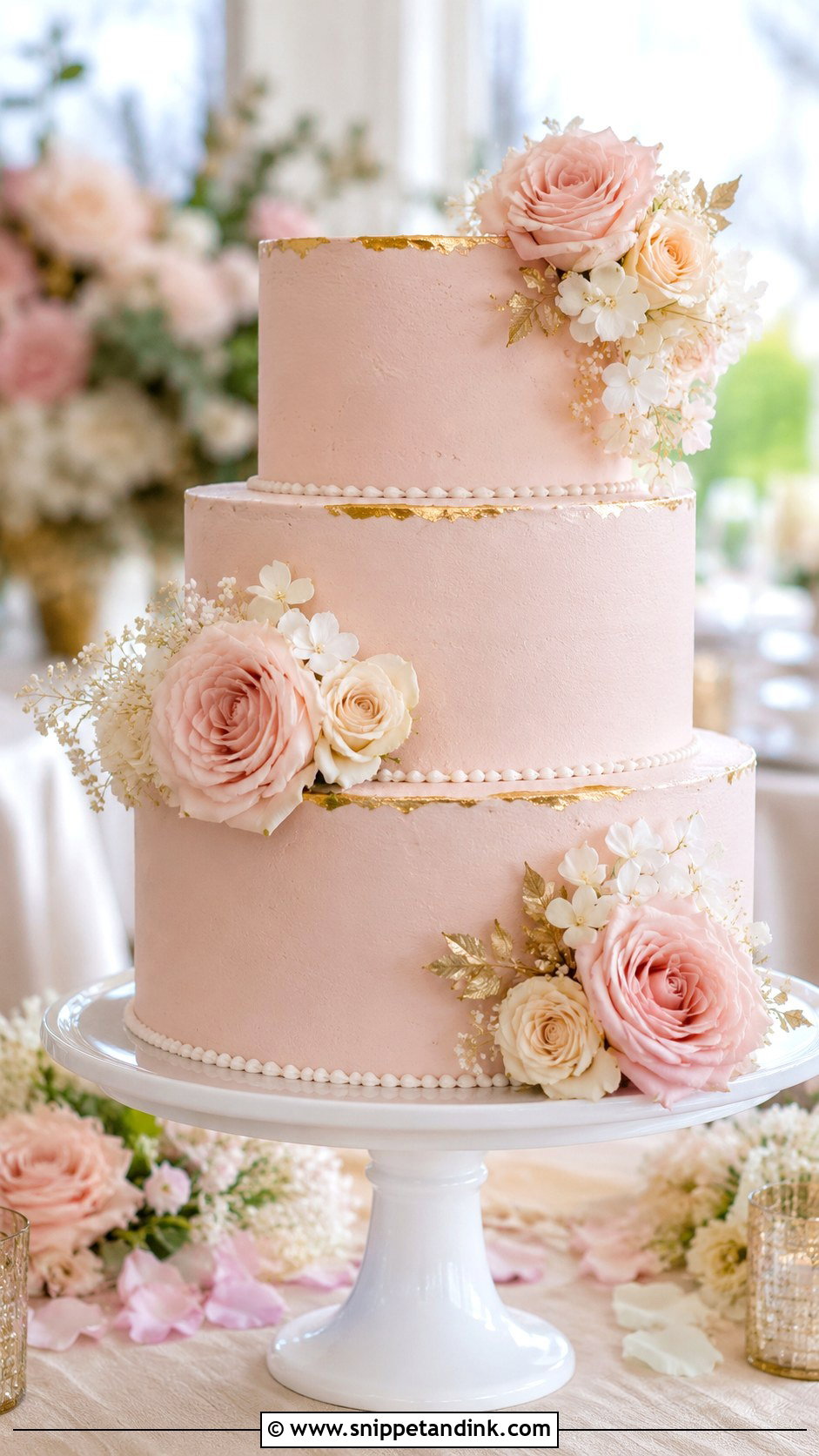 Blush Pink Wedding Cake - Snippet and Ink - 20 Most Beautiful Wedding Cakes