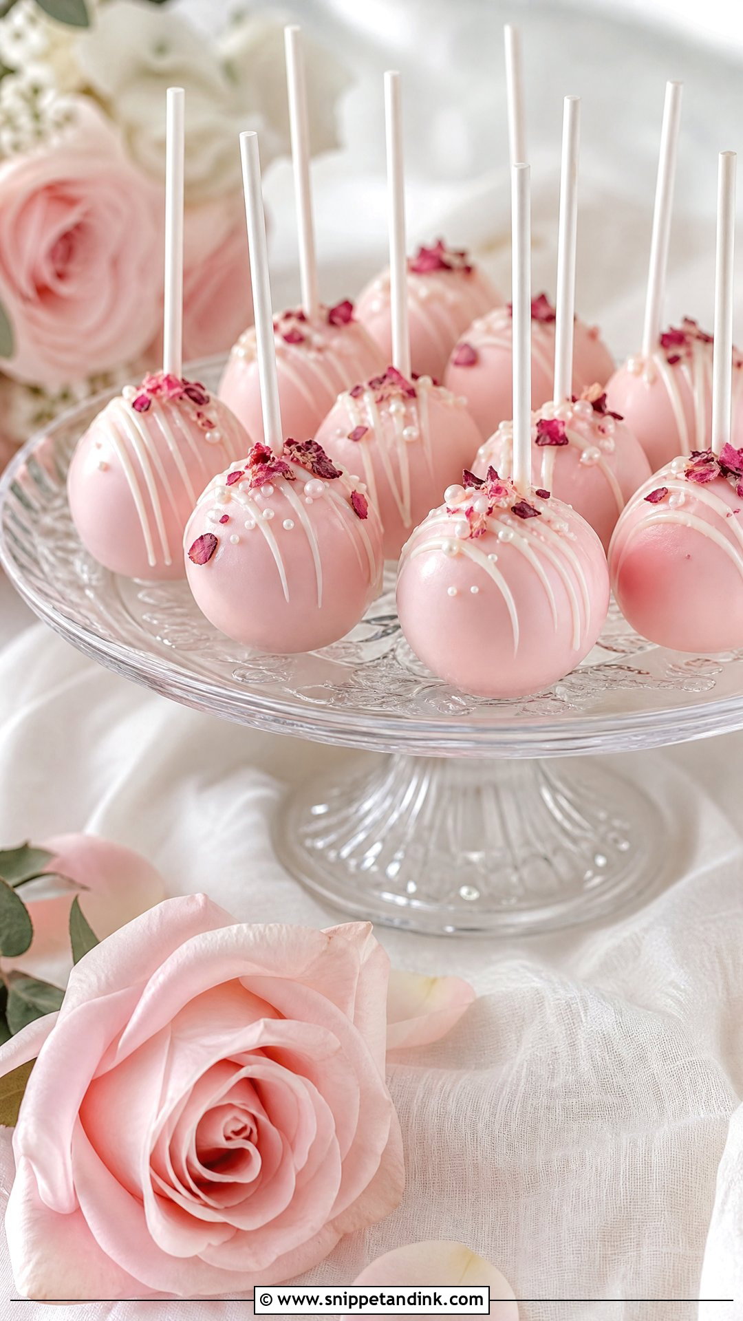 Blush Pink Wedding Cake Pops - Snippet and Ink - 20 Wedding Cake Pops