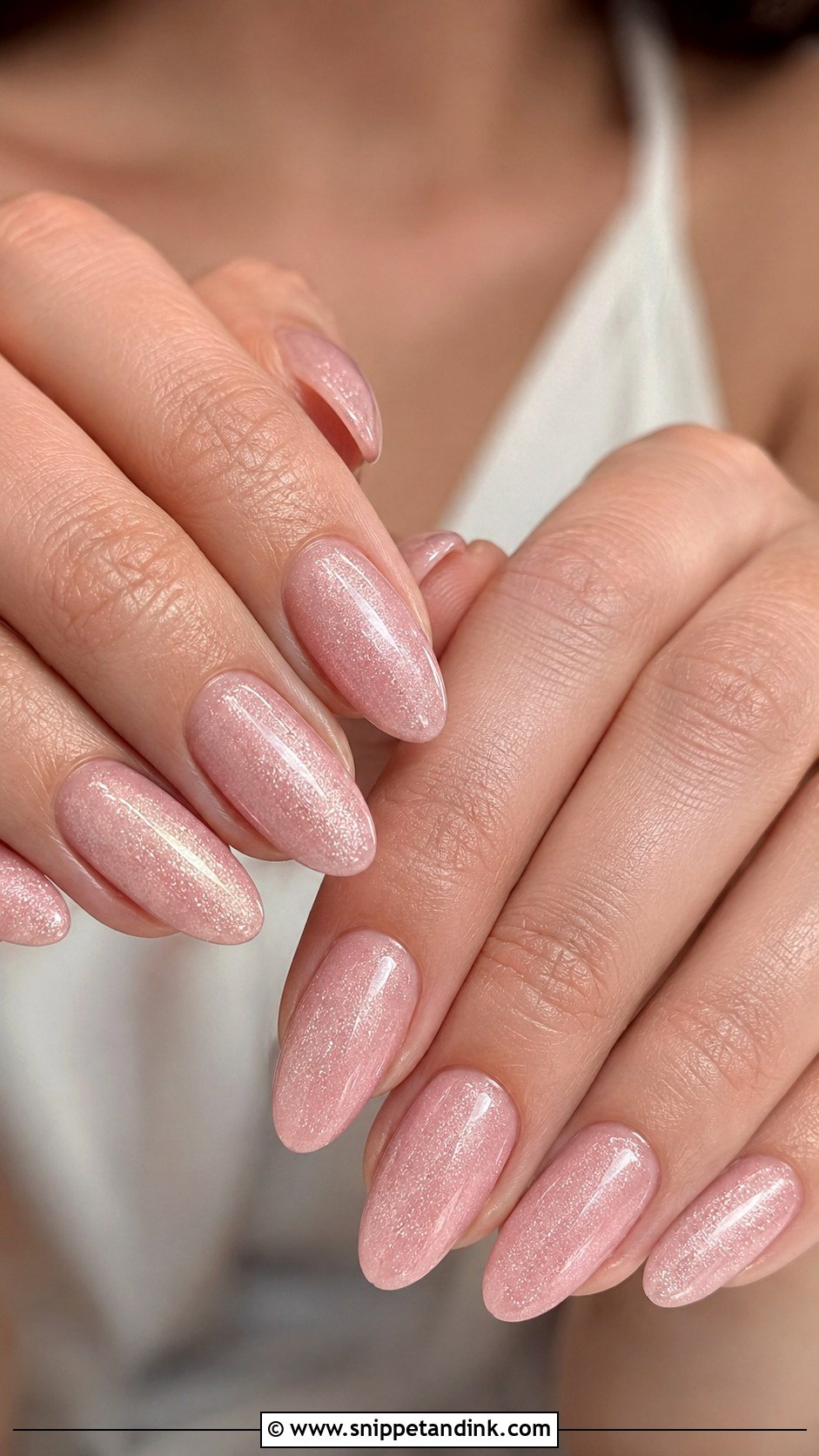 Blush Shimmer Bridal Nails - Snippet and Ink - 20 Nails for Bride Wedding Day 2025