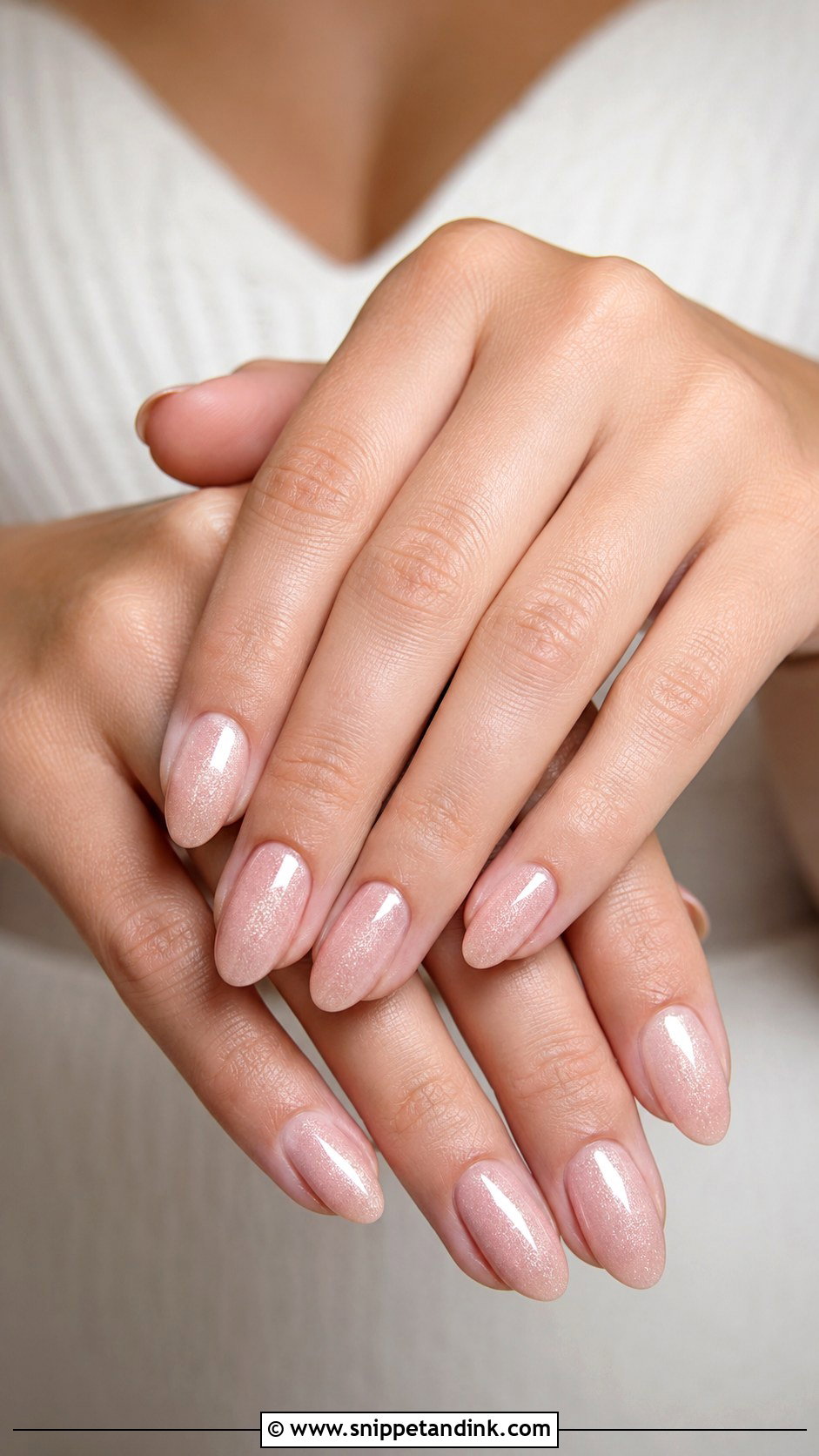 Blush Shimmer Bridesmaid Nails - Snippet and Ink - 20 Bridal Party Nails Bridesmaid