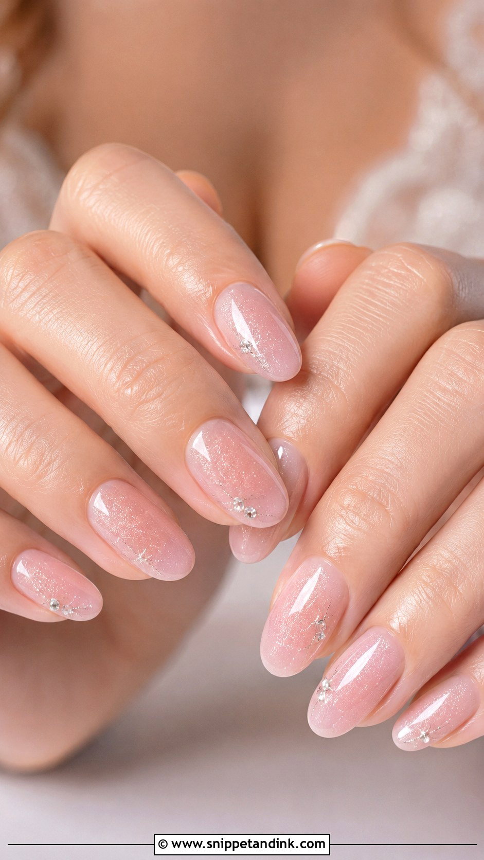 Blush Sparkle Wedding Nails - Snippet and Ink - 20 Sparkle Wedding Nails