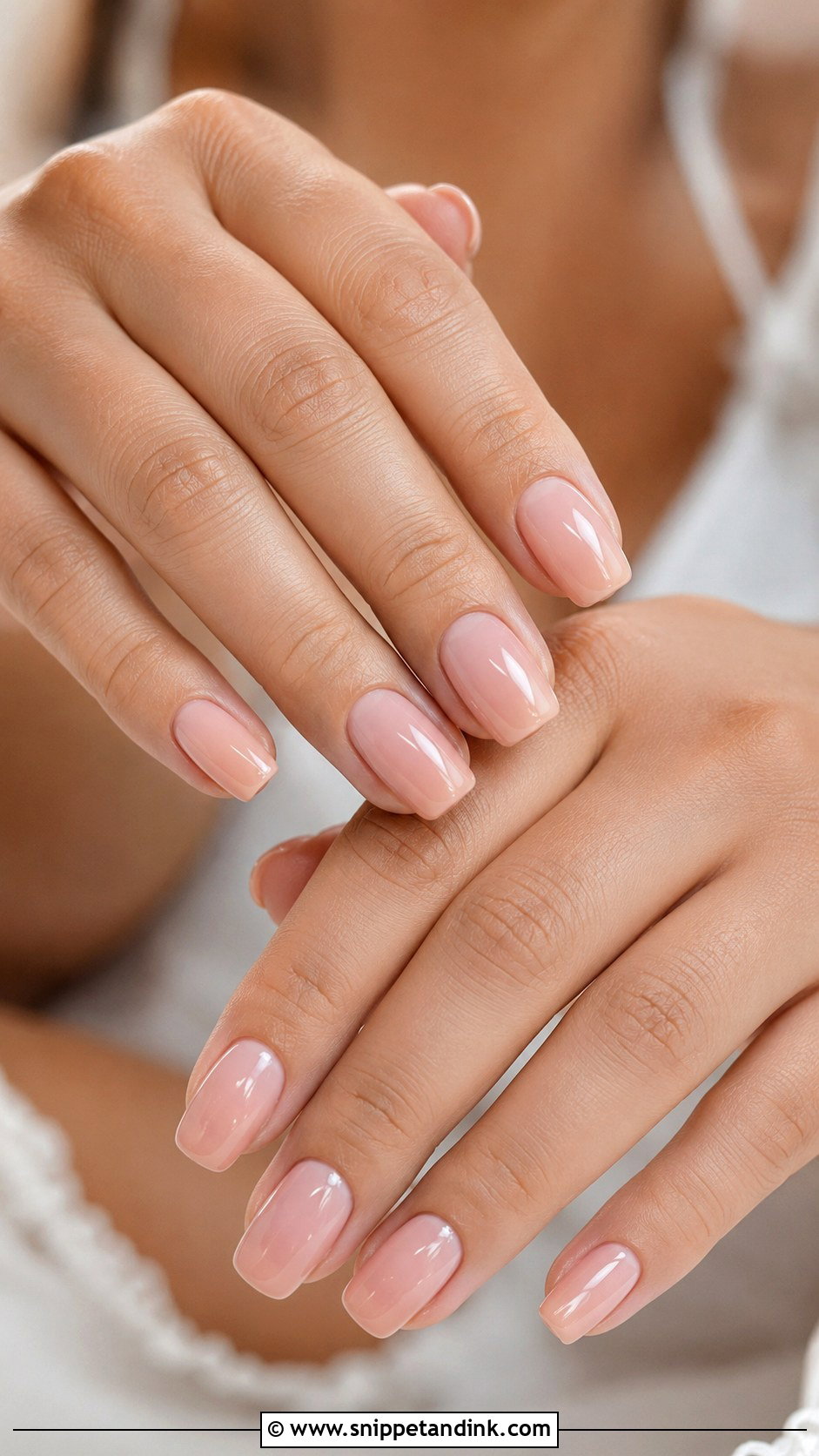 Blush Squoval Wedding Nails - Snippet and Ink - 20 Squoval Wedding Nails