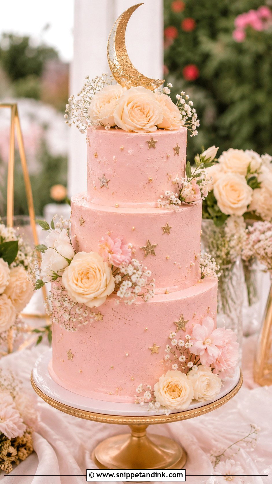 Blush Star Wedding Cake - Snippet and Ink - 20 Star Wedding Cake Ideas