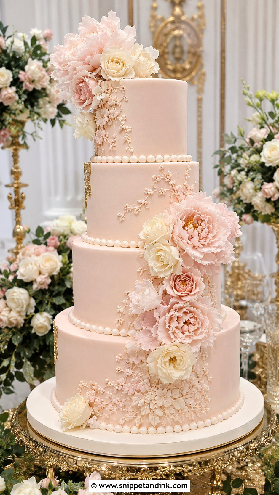 Blush Wedding Cake - Snippet and Ink - 20 Elegant Royal Wedding Cakes