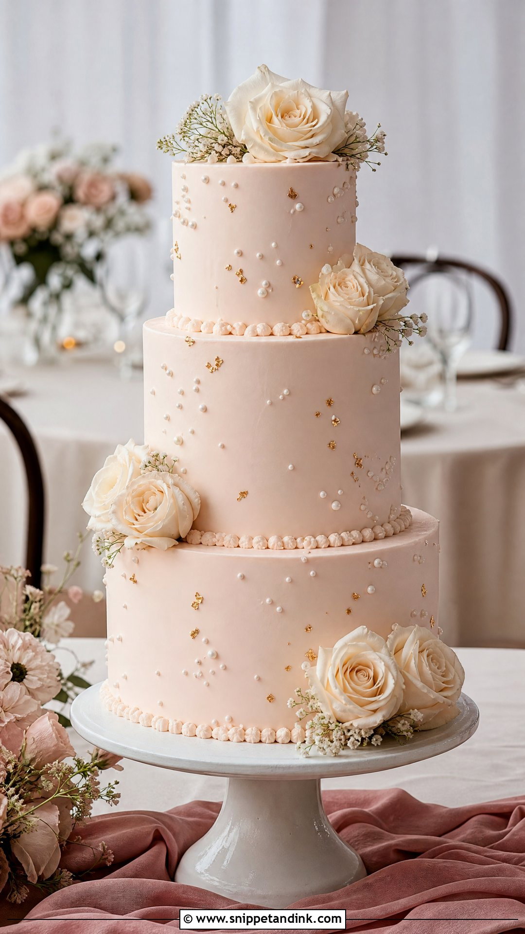 Blush Wedding Cake - Snippet and Ink - 30 Aesthetic Cake Inspo Ideas for Wedding