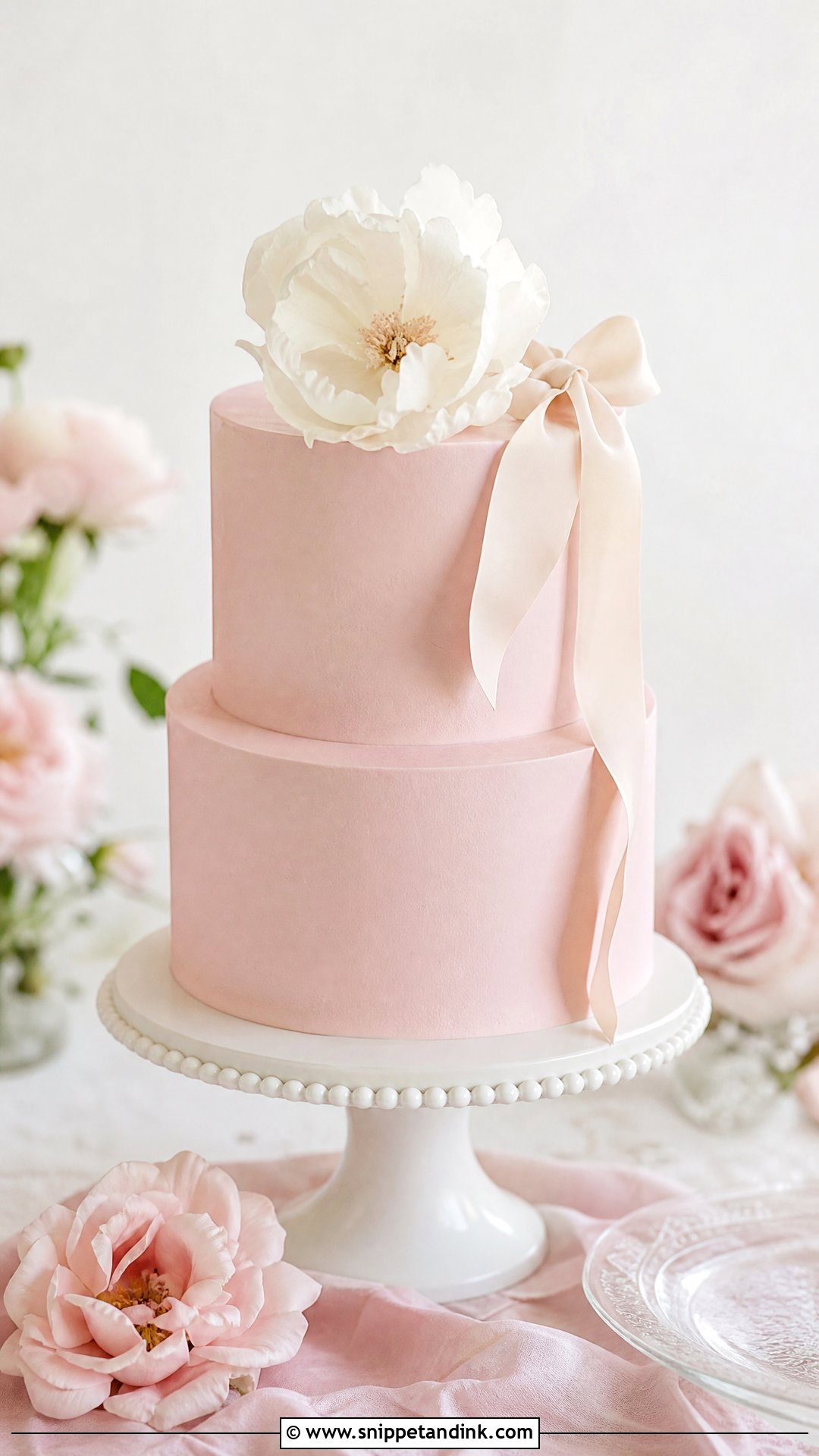 Blush Wedding Cake - Snippet and Ink - 20 Minimal Wedding Cake Ideas