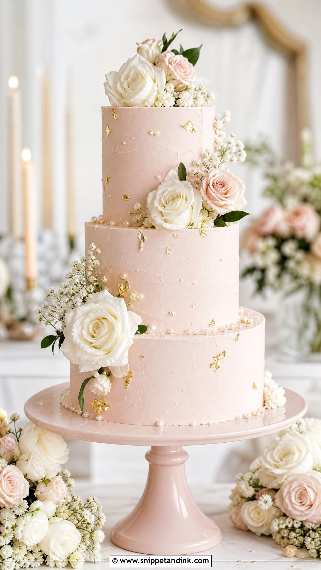 Blush Wedding Cake - Snippet and Ink - 20 Timeless Wedding Cake Ideas