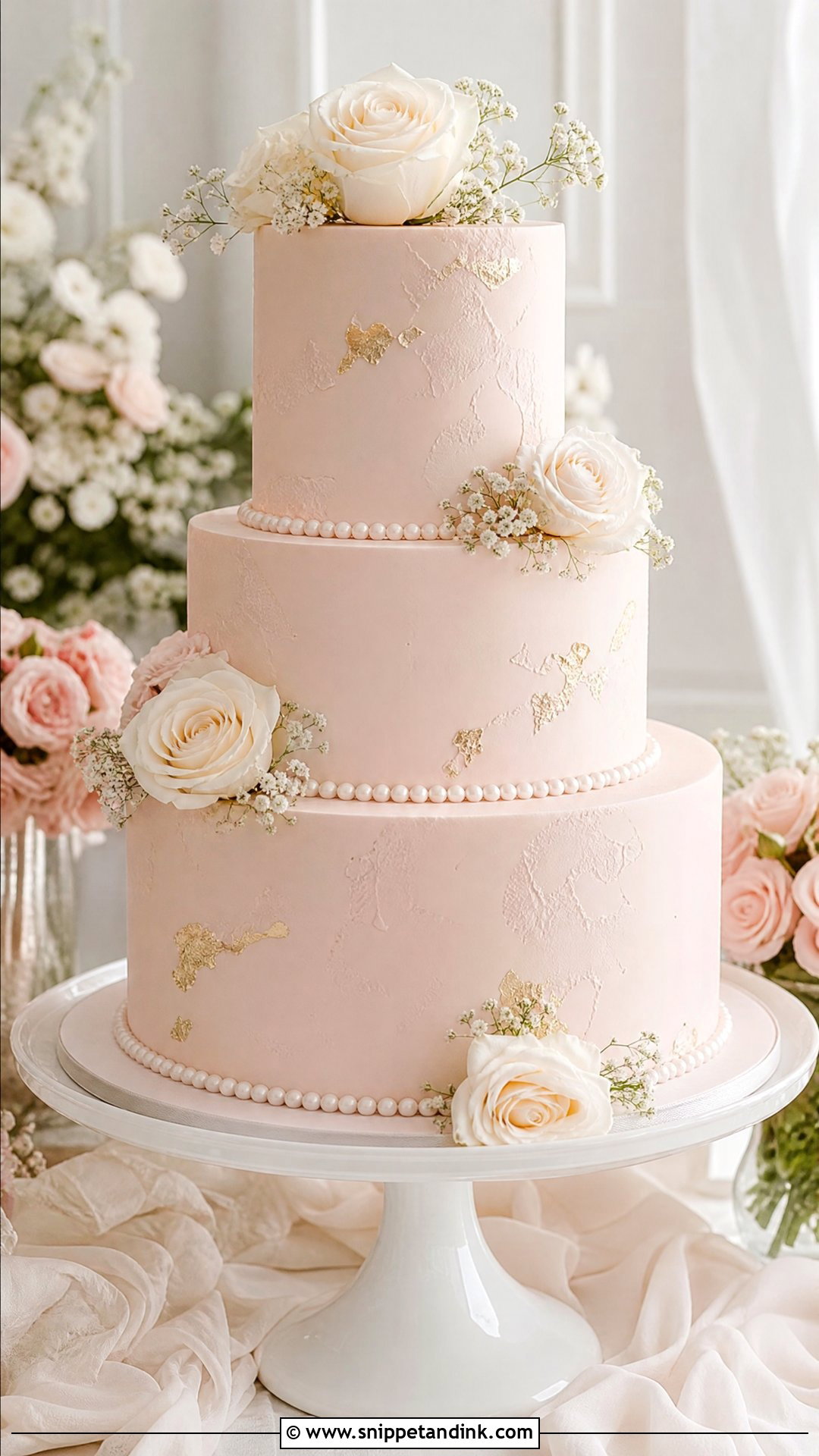 Blush Wedding Cake - Snippet and Ink - 25 Classy Wedding Cakes