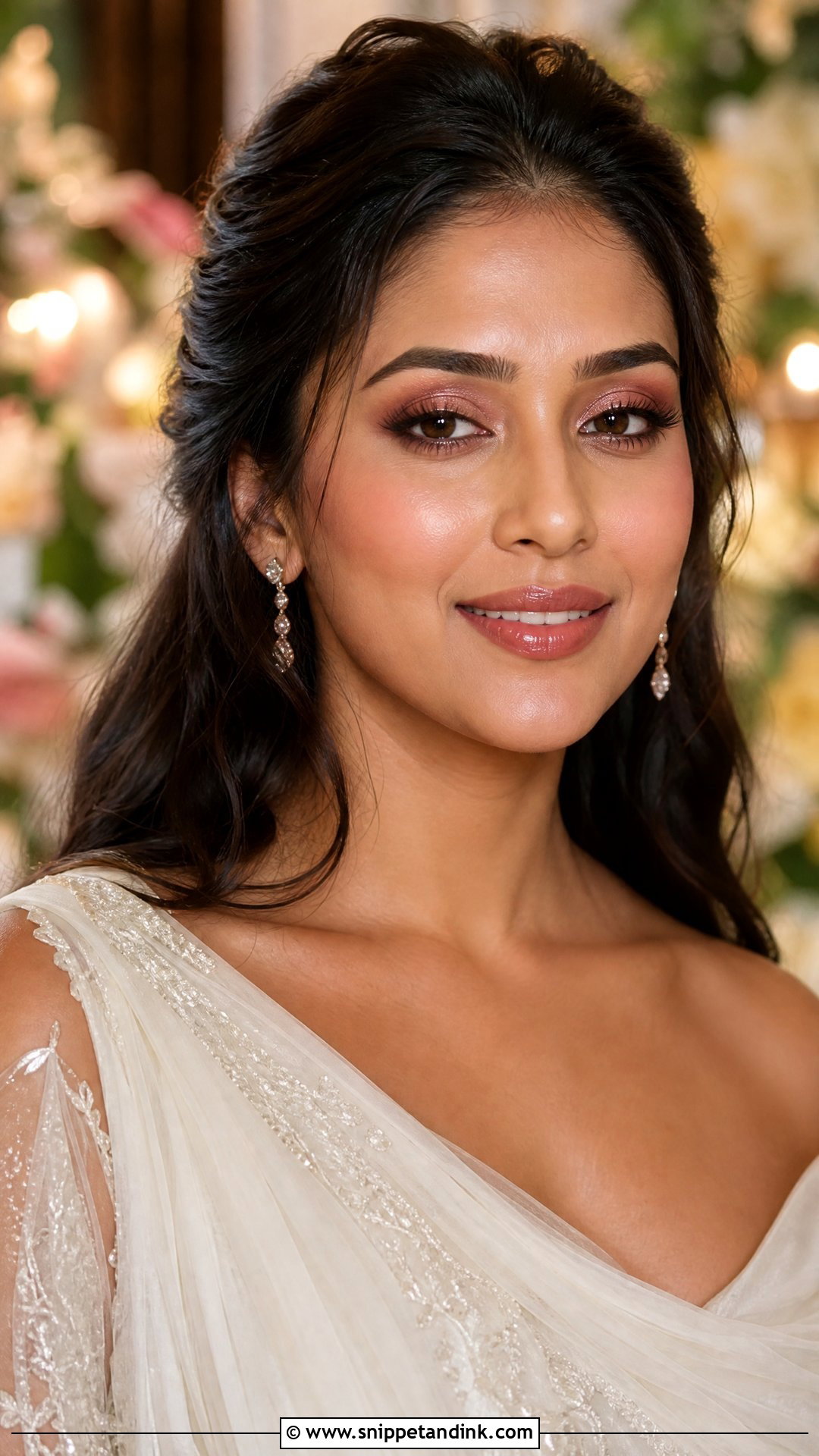 Blush Wedding Makeup With Glossy Lips - Snippet and Ink - 20 Blush Wedding Makeup Ideas