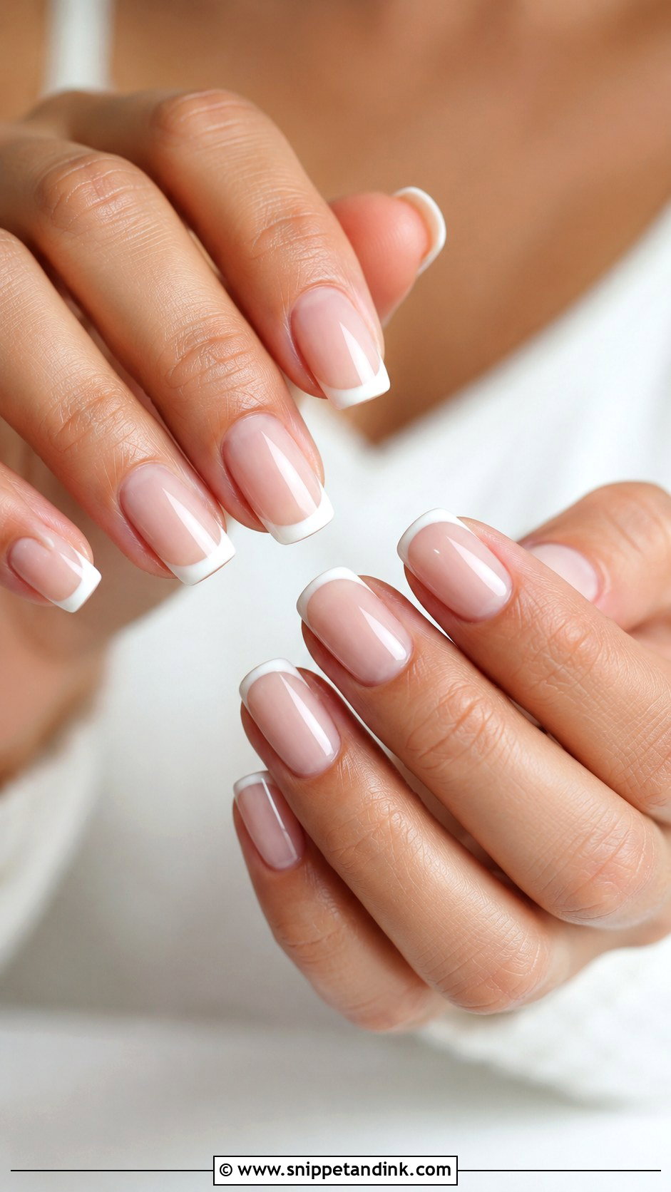 Blush White Tip Wedding Nails - Snippet and Ink - 20 Blush Wedding Nails