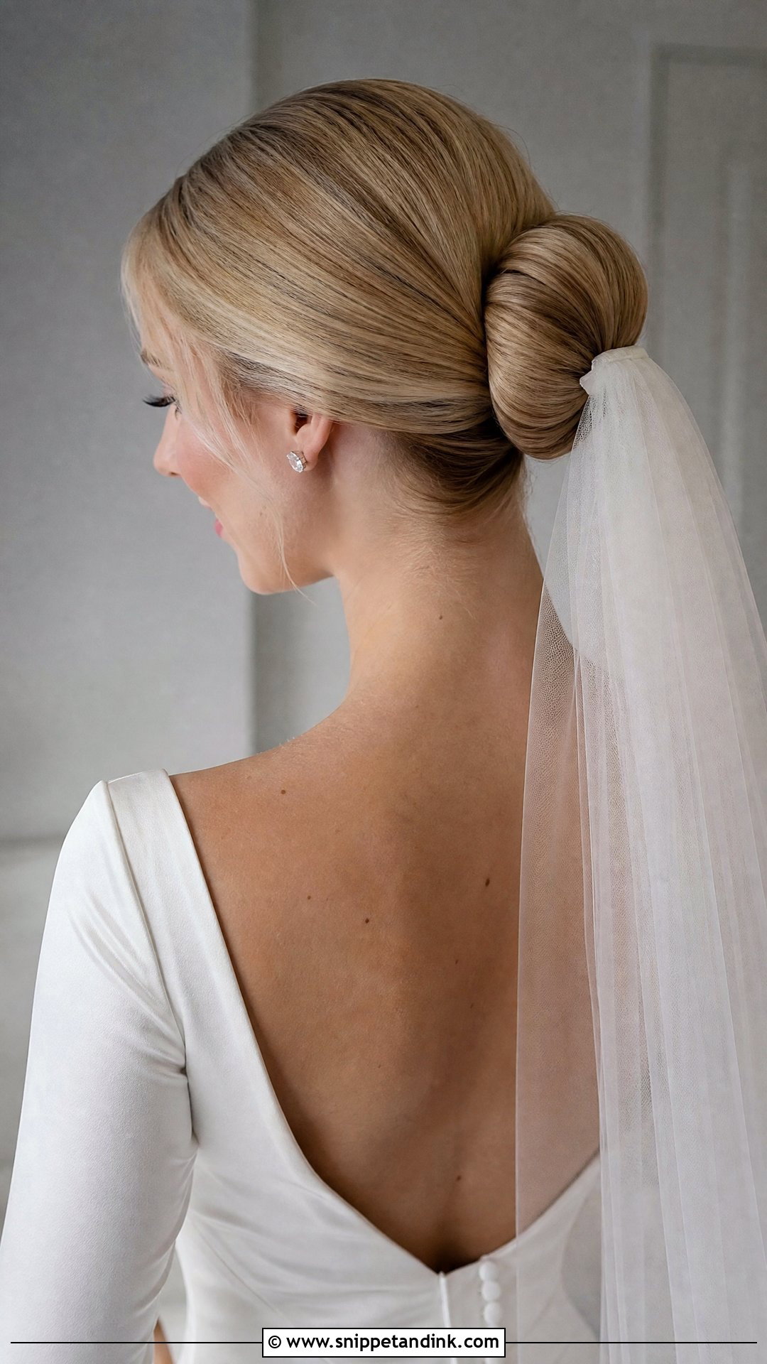 Blusher Veil Ballet Bun - Snippet and Ink - 15 Blusher Veil with Hair Up Ideas