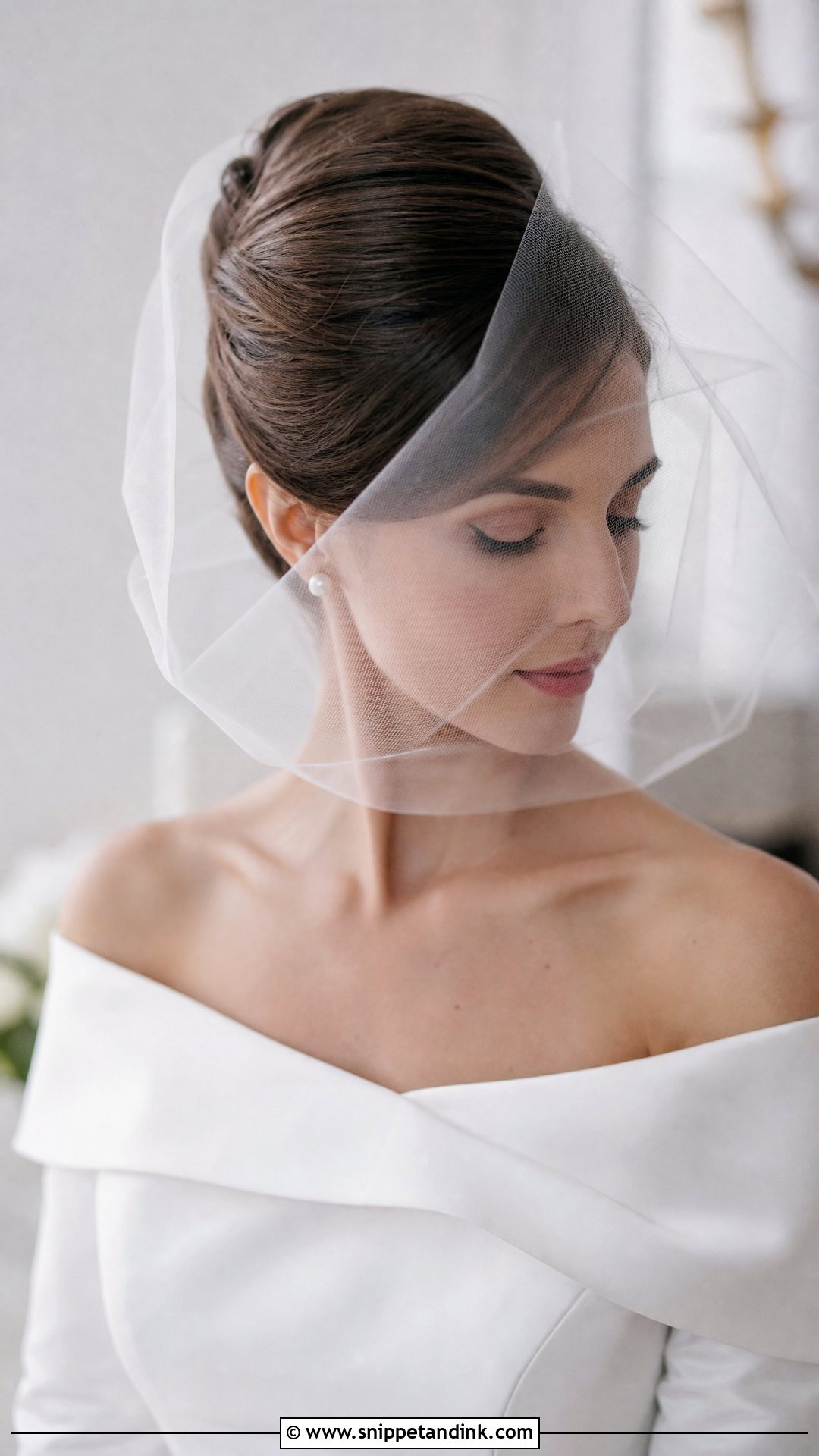Blusher Veil French Twist - Snippet and Ink - 15 Blusher Veil with Hair Up Ideas