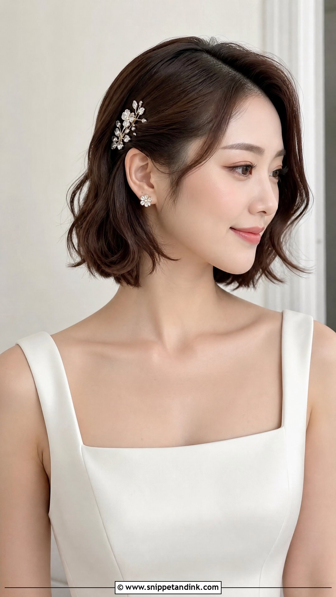 Bob Bridal Hairstyle With Headpiece - Snippet and Ink - 15 Bridal Hairstyles with Headpiece