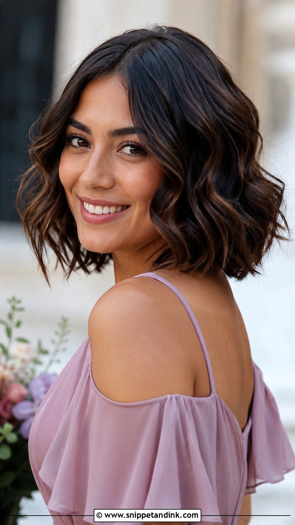 Bob Bridesmaid Hairstyle With Loose Waves - Snippet and Ink - 25 Bob Bridesmaid Hairstyles