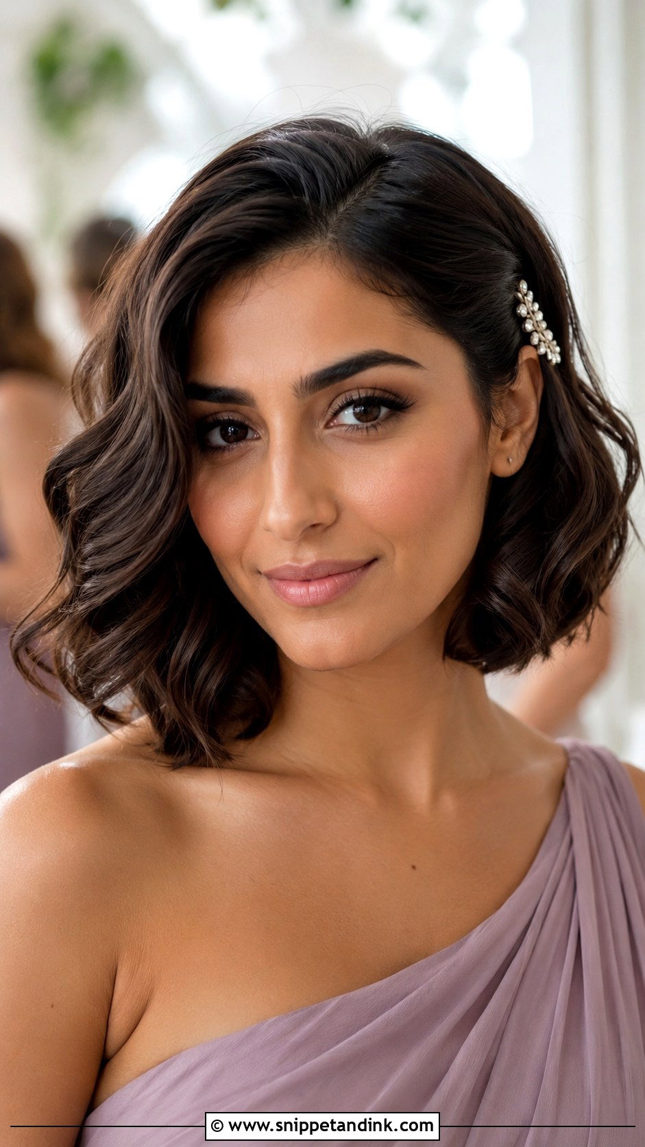 Bob Bridesmaid Hairstyle With Side Clip - Snippet and Ink - 25 Bob Bridesmaid Hairstyles